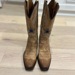 Women’s Lucchese Dallas Cowboys Leather Boots Size 8